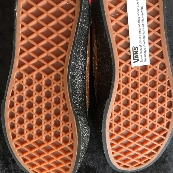 New VANS Kids Old Skool Shoes Party Glitter Black Rose Gold - Picture 15 of 16